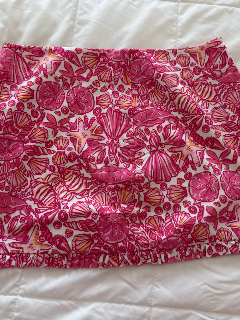 Lilly Pulitzer Hot Pink & White Shell-Print skirt size 0 zero